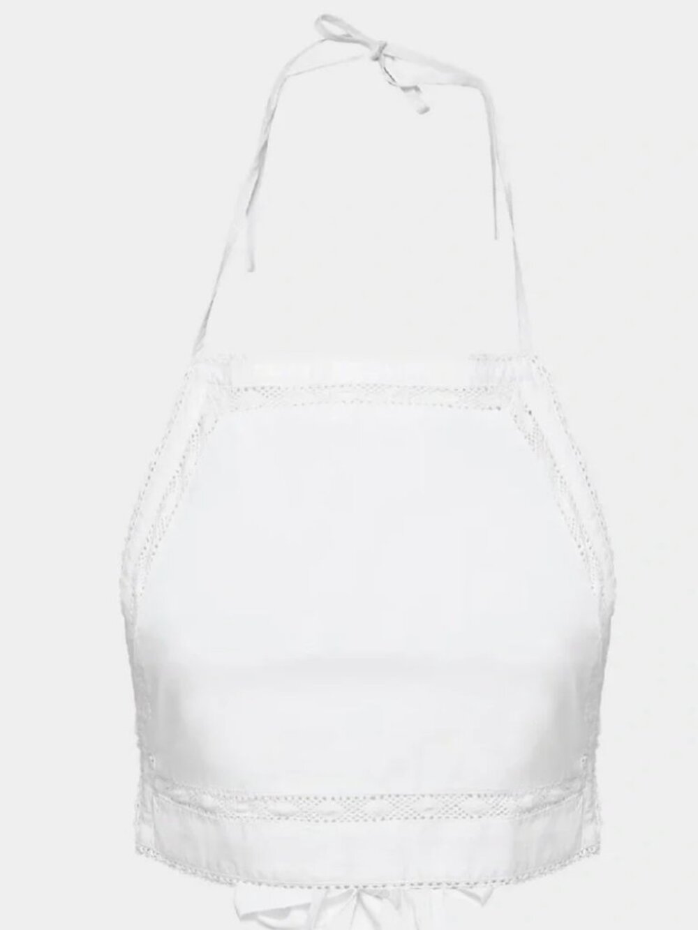 Aritzia Wilfred Winslow Poplin Halter Top NWT Crop Top Open Back White Sz Small - Picture 4 of 9